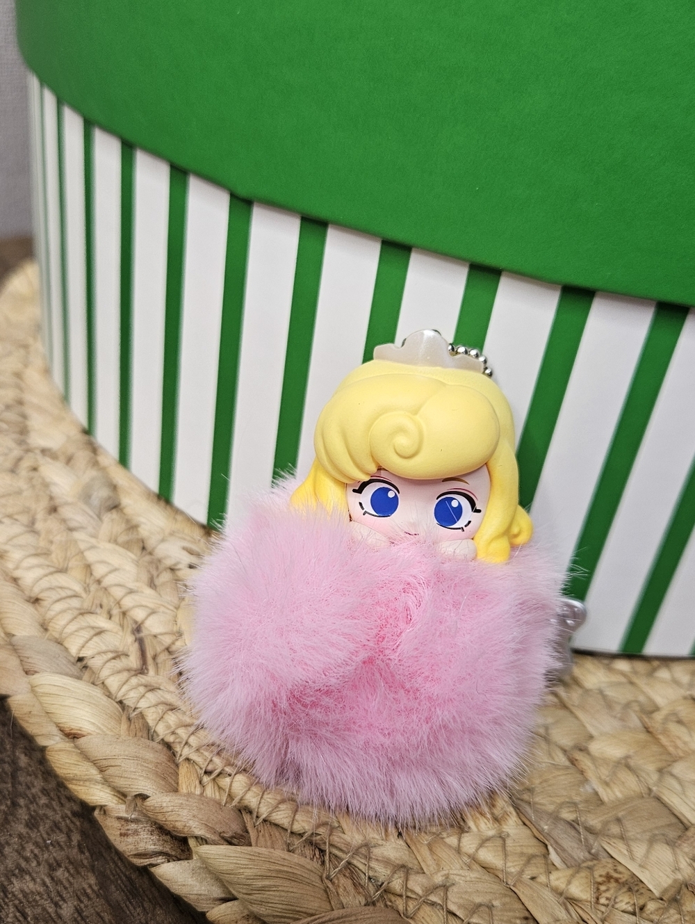 Minisi Disney Fantasy Plush Ball Blindbox Aurora Poof Keychain Pink